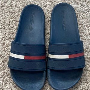 Blue Tommy Hilfiger slides size 8